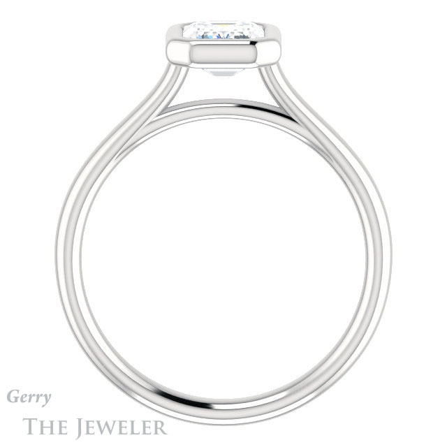 Emerald Cut Forever One Moissanite Engagement Ring #GTJ1170-emerald-fb-w 2 Emerald Cut Forever Brilliant Moissanite Engagement Ring #GTJ1170-emerald-fb-w