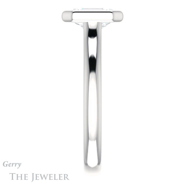 Emerald Cut Forever One Moissanite Engagement Ring #GTJ1170-emerald-fb-w 3 Emerald Cut Forever Brilliant Moissanite Engagement Ring #GTJ1170-emerald-fb-w