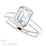 Emerald Cut Forever One Moissanite Engagement Ring #GTJ1170-emerald-fb-w 5 Emerald Cut Forever Brilliant Moissanite Engagement Ring #GTJ1170-emerald-fb-w