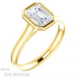 Emerald Cut Forever One Moissanite Engagement Ring #GTJ1170-emerald-fb-y 4 Emerald Cut Forever Brilliant Moissanite Engagement Ring #GTJ1170-emerald-fb-y