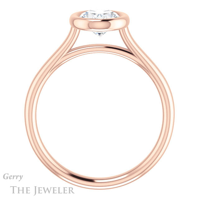 Oval Shaped Forever One Moissanite Engagement Ring #GTJ1170-oval-fo-r