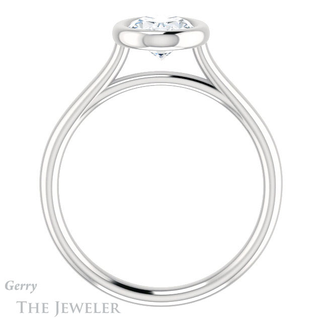 Oval Shaped Forever One Moissanite Engagement Ring #GTJ1170-oval-fo-w 2 Oval Shaped Forever One Moissanite Engagement Ring #GTJ1170-oval-fo-w