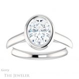 Oval Shaped Forever One Moissanite Engagement Ring #GTJ1170-oval-fo-w 1 Oval Shaped Forever One Moissanite Engagement Ring #GTJ1170-oval-fo-w