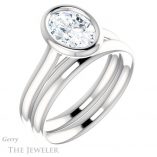 Oval Shaped Forever One Moissanite Engagement Ring #GTJ1170-oval-fo-w 6 Oval Shaped Forever One Moissanite Engagement Ring #GTJ1170-oval-fo-w