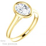 Oval Shaped Forever One Moissanite Engagement Ring #GTJ1170-oval-fo-y