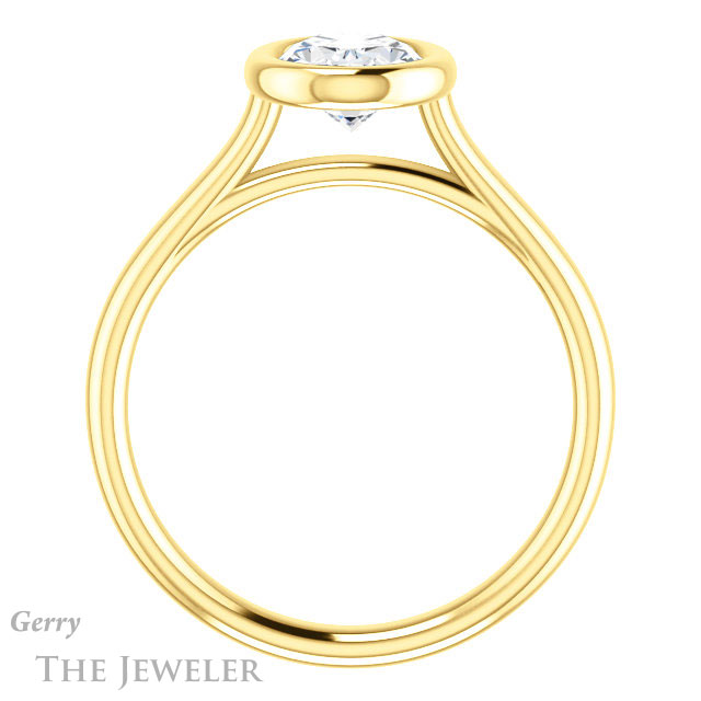 Oval Shaped Forever One Moissanite Engagement Ring #GTJ1170-oval-fo-y