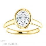 Oval Shaped Forever One Moissanite Engagement Ring #GTJ1170-oval-fo-y