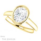 Oval Shaped Forever One Moissanite Engagement Ring #GTJ1170-oval-fo-y