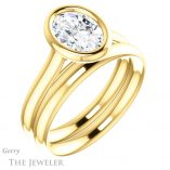 Oval Shaped Forever One Moissanite Engagement Ring #GTJ1170-oval-fo-y