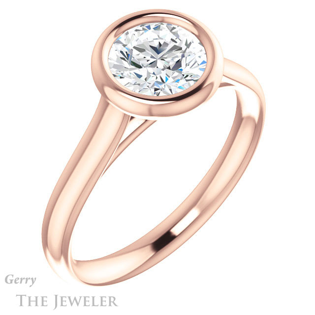 Round Cut Forever One Moissanite Engagement Ring #GTJ1170-round-fo-r 4 Round Cut Forever One Moissanite Engagement Ring #GTJ1170-round-fo-r
