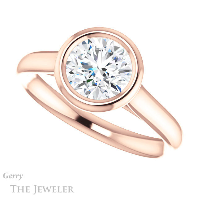 Round Cut Forever One Moissanite Engagement Ring #GTJ1170-round-fo-r 5 Round Cut Forever One Moissanite Engagement Ring #GTJ1170-round-fo-r