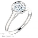 Round Cut Forever One Moissanite Engagement Ring #GTJ1170-round-fo-w 4 Round Cut Forever One Moissanite Engagement Ring #GTJ1170-round-fo-w