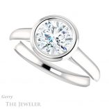 Round Cut Forever One Moissanite Engagement Ring #GTJ1170-round-fo-w 5 Round Cut Forever One Moissanite Engagement Ring #GTJ1170-round-fo-w