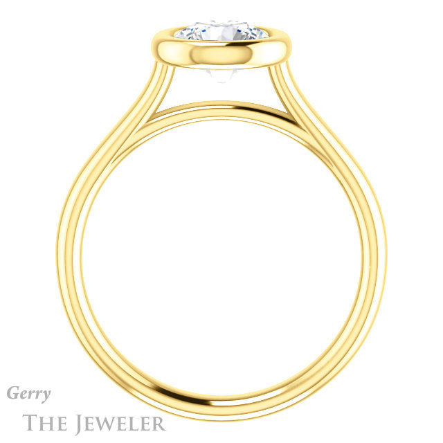 Round Cut Forever One Moissanite Engagement Ring #GTJ1170-round-fo-y