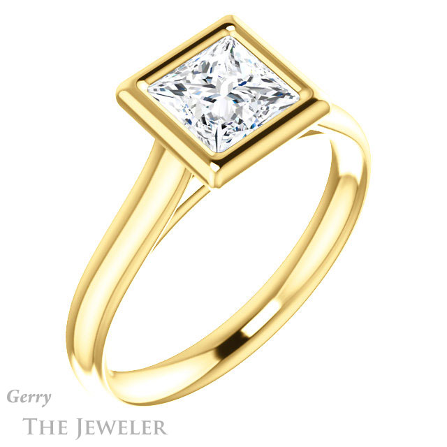 Princess Cut Forever One Moissanite Engagement Ring #GTJ1170-square-fo-y 4 Princess Cut Forever One Moissanite Engagement Ring #GTJ1170-square-fo-y