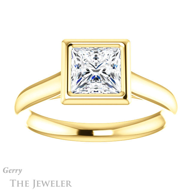 Princess Cut Forever One Moissanite Engagement Ring #GTJ1170-square-fo-y