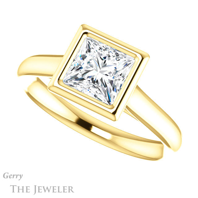 Princess Cut Forever One Moissanite Engagement Ring #GTJ1170-square-fo-y 5 Princess Cut Forever One Moissanite Engagement Ring #GTJ1170-square-fo-y