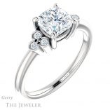 Cushion Cut Forever One Moissanite Engagement Ring #GTJ1172-cushion-fo-w 4 Cushion Cut Forever One Moissanite Engagement Ring #GTJ1172-cushion-fo-w