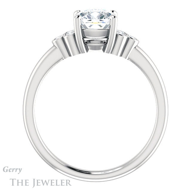 Cushion Cut Forever One Moissanite Engagement Ring #GTJ1172-cushion-fo-w 2 Cushion Cut Forever One Moissanite Engagement Ring #GTJ1172-cushion-fo-w