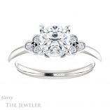 Cushion Cut Forever One Moissanite Engagement Ring #GTJ1172-cushion-fo-w 1 Cushion Cut Forever One Moissanite Engagement Ring #GTJ1172-cushion-fo-w