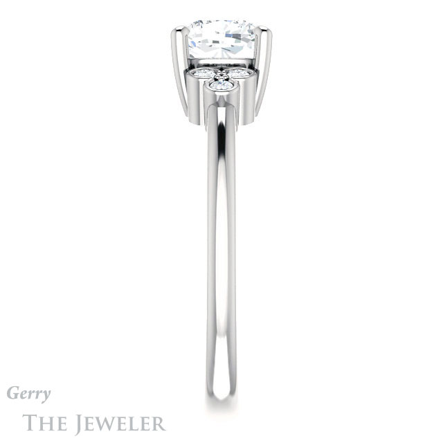 Cushion Cut Forever One Moissanite Engagement Ring #GTJ1172-cushion-fo-w 3 Cushion Cut Forever One Moissanite Engagement Ring #GTJ1172-cushion-fo-w