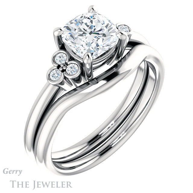 Cushion Cut Forever One Moissanite Engagement Ring #GTJ1172-cushion-fo-w 6 Cushion Cut Forever One Moissanite Engagement Ring #GTJ1172-cushion-fo-w