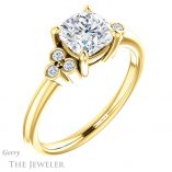 Cushion Cut Forever One Moissanite Engagement Ring #GTJ1172-cushion-fo-y 4 Cushion Cut Forever One Moissanite Engagement Ring #GTJ1172-cushion-fo-y