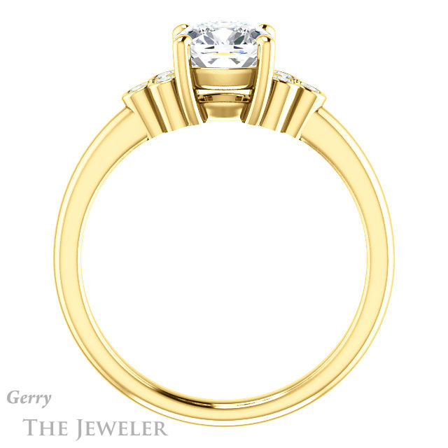 Cushion Cut Forever One Moissanite Engagement Ring #GTJ1172-cushion-fo-y
