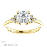 Cushion Cut Forever One Moissanite Engagement Ring #GTJ1172-cushion-fo-y 1 Cushion Cut Forever One Moissanite Engagement Ring #GTJ1172-cushion-fo-y