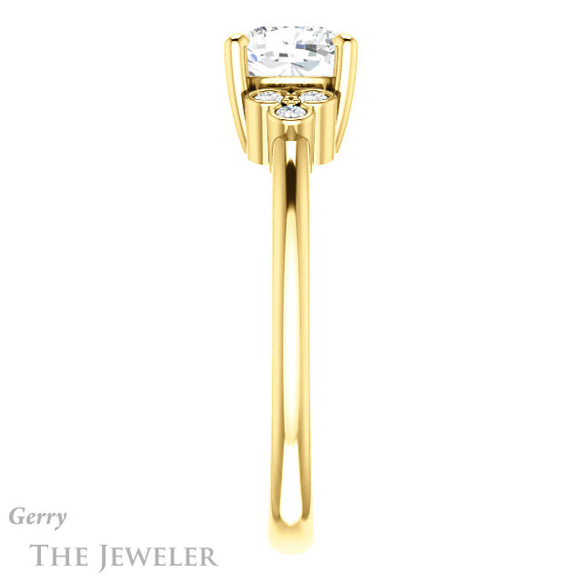 Cushion Cut Forever One Moissanite Engagement Ring #GTJ1172-cushion-fo-y 3 Cushion Cut Forever One Moissanite Engagement Ring #GTJ1172-cushion-fo-y