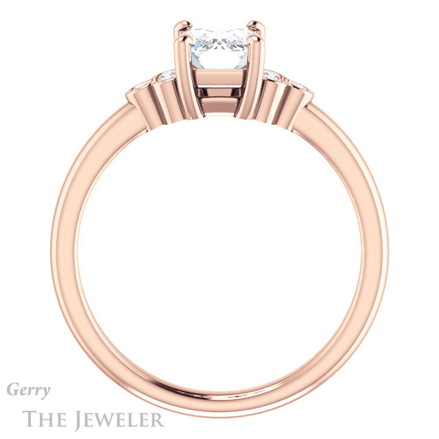 Emerald Cut Forever One Moissanite Engagement Ring #GTJ1172-emerald-fb-r 2 Emerald Cut Forever Brilliant Moissanite Engagement Ring #GTJ1172-emerald-fb-r