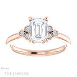 Emerald Cut Forever One Moissanite Engagement Ring #GTJ1172-emerald-fb-r 1 Emerald Cut Forever Brilliant Moissanite Engagement Ring #GTJ1172-emerald-fb-r