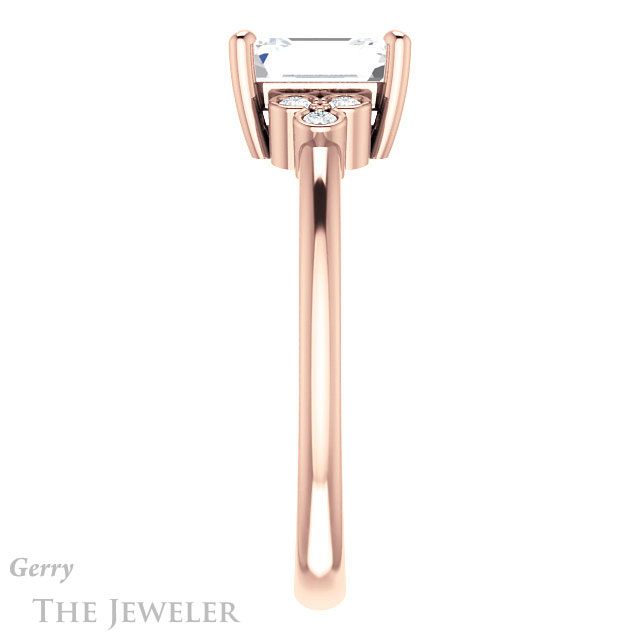 Emerald Cut Forever One Moissanite Engagement Ring #GTJ1172-emerald-fb-r 3 Emerald Cut Forever Brilliant Moissanite Engagement Ring #GTJ1172-emerald-fb-r