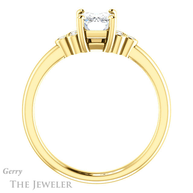 Emerald Cut Forever Brilliant Moissanite Engagement Ring #GTJ1172-emerald-fb-y