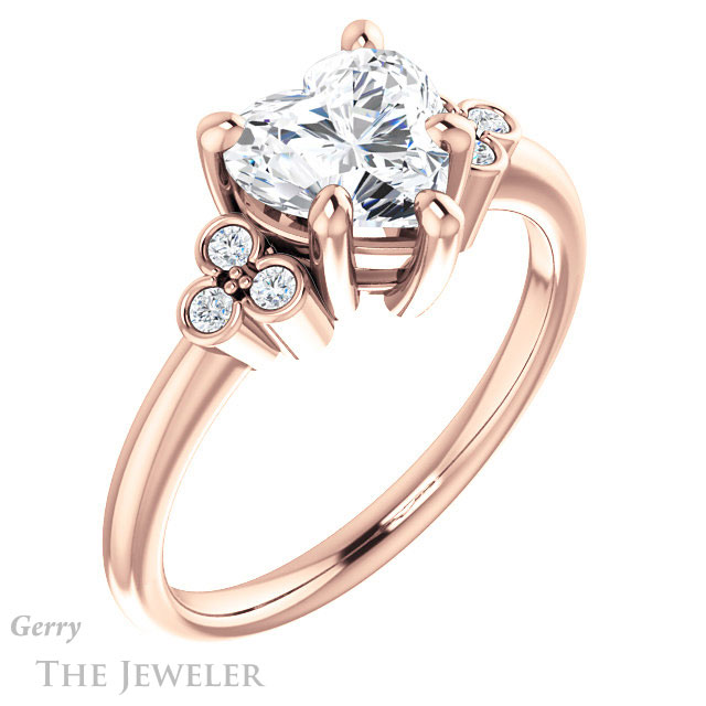 Heart Shaped Forever Brilliant Moissanite Engagement Ring #GTJ1172-heart-fb-r