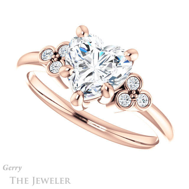 Heart Shaped Forever Brilliant Moissanite Engagement Ring #GTJ1172-heart-fb-r