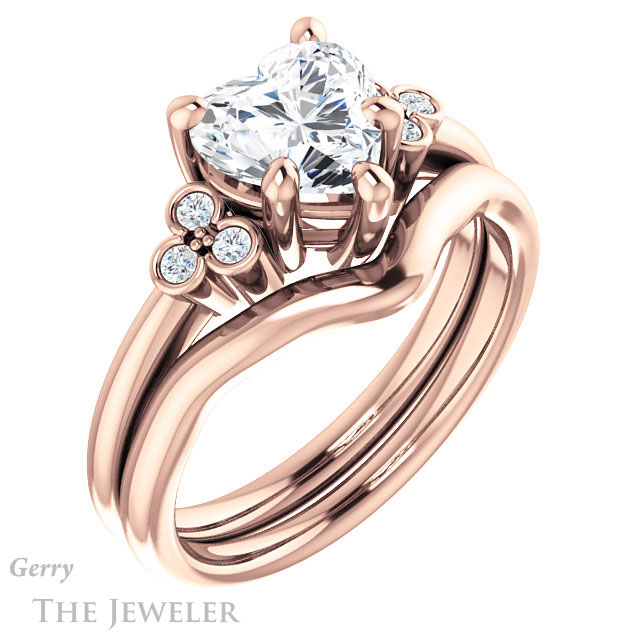 Heart Shaped Forever Brilliant Moissanite Engagement Ring #GTJ1172-heart-fb-r