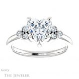 Heart Shaped Forever One Moissanite Engagement Ring #GTJ1172-heart-fb-w 1 Heart Shaped Forever Brilliant Moissanite Engagement Ring #GTJ1172-heart-fb-w