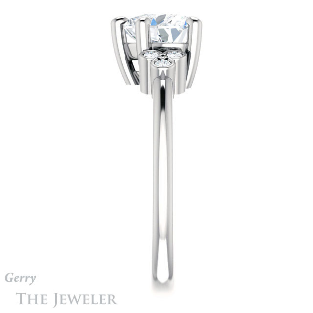 Heart Shaped Forever One Moissanite Engagement Ring #GTJ1172-heart-fb-w 3 Heart Shaped Forever Brilliant Moissanite Engagement Ring #GTJ1172-heart-fb-w