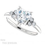 Heart Shaped Forever One Moissanite Engagement Ring #GTJ1172-heart-fb-w 5 Heart Shaped Forever Brilliant Moissanite Engagement Ring #GTJ1172-heart-fb-w