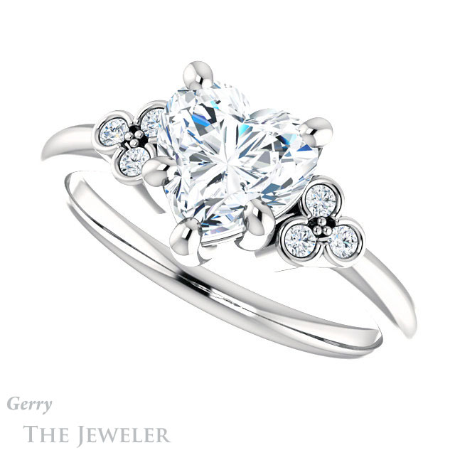 Heart Shaped Forever One Moissanite Engagement Ring #GTJ1172-heart-fb-w 5 Heart Shaped Forever Brilliant Moissanite Engagement Ring #GTJ1172-heart-fb-w