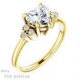 Heart Shaped Forever One Moissanite Engagement Ring #GTJ1172-heart-fb-y 4 Heart Shaped Forever Brilliant Moissanite Engagement Ring #GTJ1172-heart-fb-y