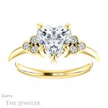 Heart Shaped Forever One Moissanite Engagement Ring #GTJ1172-heart-fb-y 1 Heart Shaped Forever Brilliant Moissanite Engagement Ring #GTJ1172-heart-fb-y