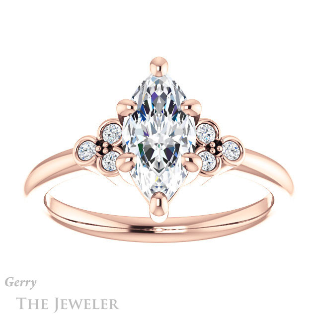 Marquise Cut Forever Brilliant Moissanite Engagement Ring #GTJ1172-marquise-fb-r