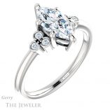 Marquise Cut Forever One Moissanite Engagement Ring #GTJ1172-marquise-fb-w 4 Marquise Cut Forever Brilliant Moissanite Engagement Ring #GTJ1172-marquise-fb-w