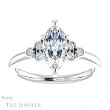 Marquise Cut Forever One Moissanite Engagement Ring #GTJ1172-marquise-fb-w 1 Marquise Cut Forever Brilliant Moissanite Engagement Ring #GTJ1172-marquise-fb-w