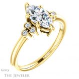 Marquise Cut Forever One Moissanite Engagement Ring #GTJ1172-marquise-fb-y 4 Marquise Cut Forever Brilliant Moissanite Engagement Ring #GTJ1172-marquise-fb-y