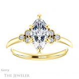 Marquise Cut Forever One Moissanite Engagement Ring #GTJ1172-marquise-fb-y 1 Marquise Cut Forever Brilliant Moissanite Engagement Ring #GTJ1172-marquise-fb-y