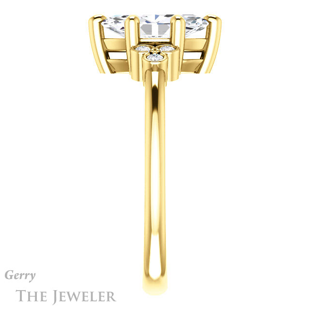 Marquise Cut Forever One Moissanite Engagement Ring #GTJ1172-marquise-fb-y 3 Marquise Cut Forever Brilliant Moissanite Engagement Ring #GTJ1172-marquise-fb-y