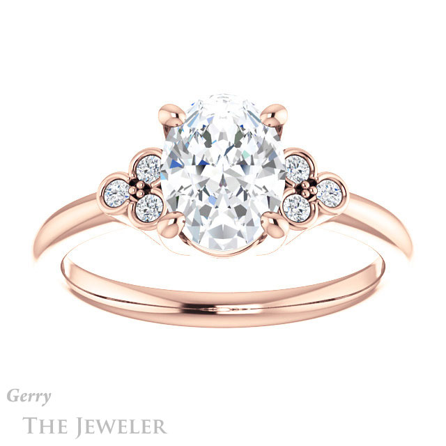 Oval Shaped Forever One Moissanite Engagement Ring #GTJ1172-oval-fo-r